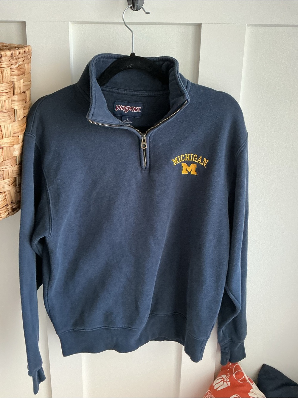 Jansport Navy and Maize Michigan Quarter-Zip Sweatshirt